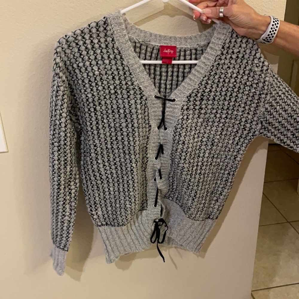 Barely worn tie up cardigan sweater